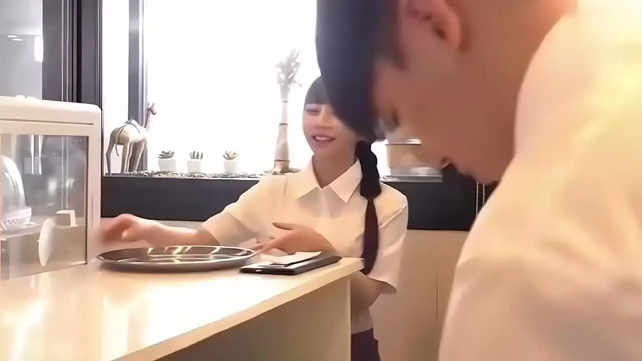 成人 视频 网站 - 可爱高颜值反差女，强吻墙上老板儿子