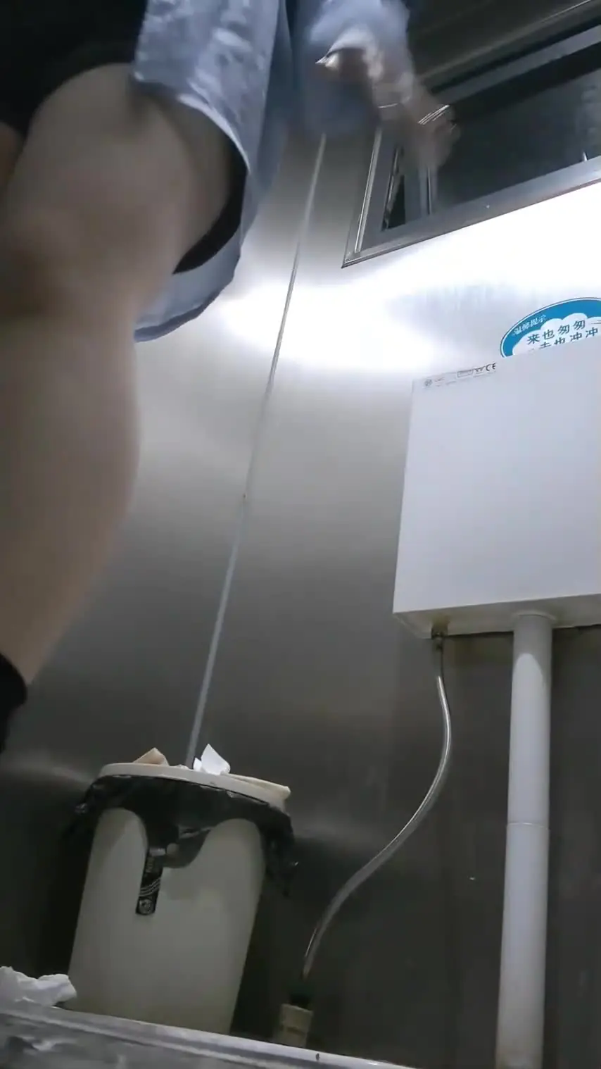 Teachers College women's restroom close panoramic sneak peek, red lips beauty flesh abalone