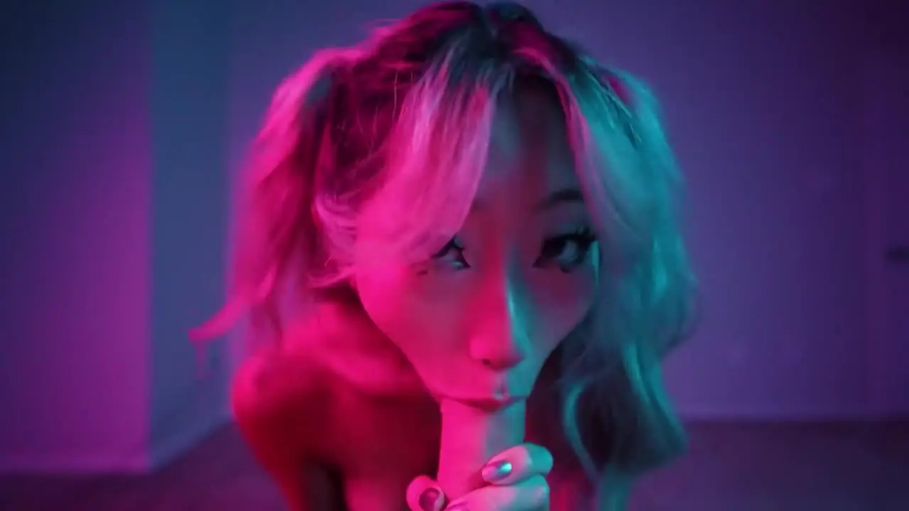 巨大根付き外国産ソーセージと中国人の彼女が肉棒を深く飲み込むオーラルセックス